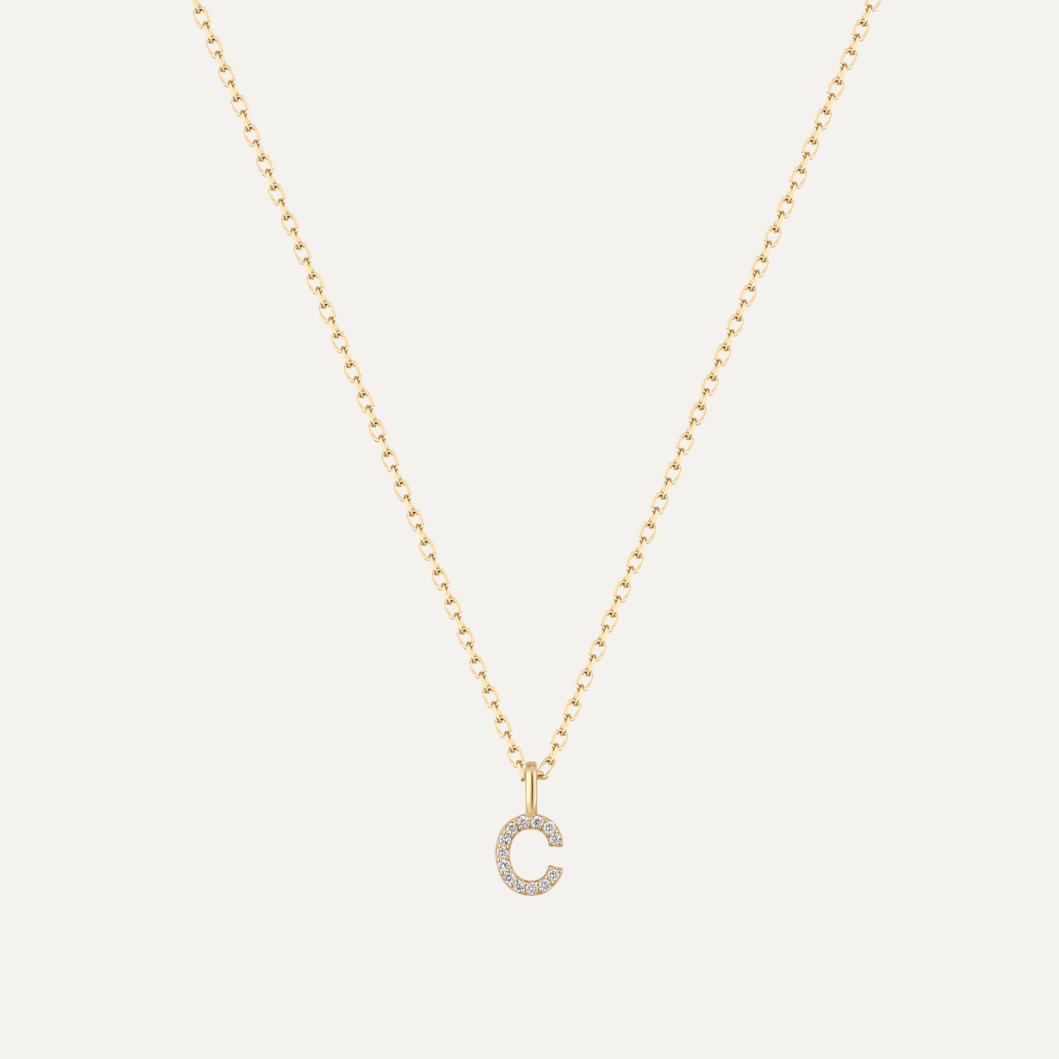 Initial Necklace in 14K Gold